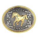 Engraved Animal Horse Oval Cowboy Belt Buckle Rodeo Mens Fashion Jewelry