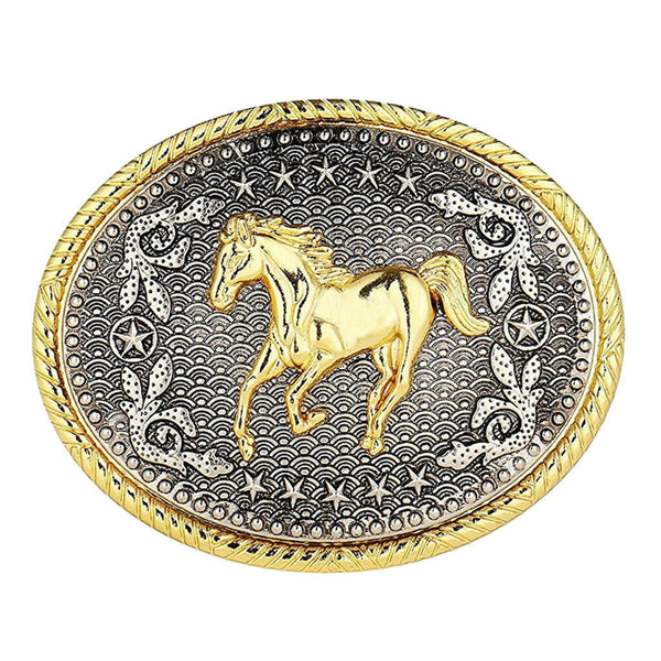 Engraved Animal Horse Oval Cowboy Belt Buckle Rodeo Mens Fashion Jewelry