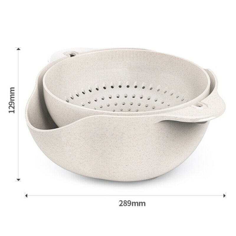Practical Double Layer Cutlery Hollow Kitchen Draining Basket T2L5