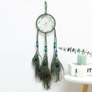 Retro Peafowl Feather Dream Catcher Car Pendant Home Wall Hanging Decor