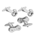 2Pairs Cuff Bicycle Bike Chain Cyclist & Kont Punk French Shirt Cufflinks