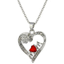 Charm Mother's Day Gift for Mom Friend Red Crystal Heart Necklace Pendant!j