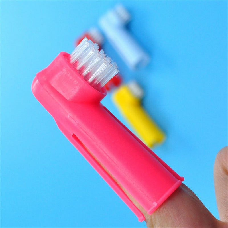 Super Soft Pet Finger Toothbrush Dog Cat Brush Addition Bad Breath Tartar-vTOCA