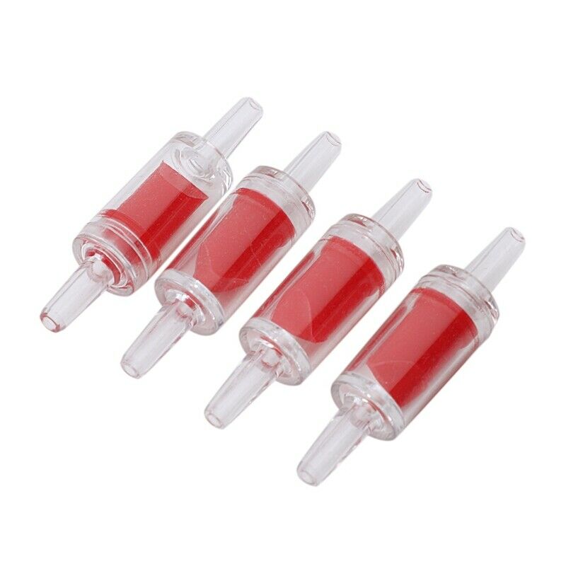 12 Pcs Aquarium Red White Plastic One Way Non-return Check Valves V6M8