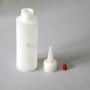 Small 4 OZ Clear Round Squeeze Dispensing Bottle with Removable Red Cap 1 Set Gw