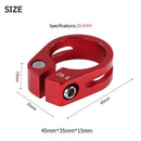 1pc MTB Cycling Seat Tube Clip Bike Release Seatpost Clamp (28.6mm Red)