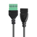 USB 2.0 Type A Female to 5P Screw w/30cm Shield Terminal Plug Adapter Cable