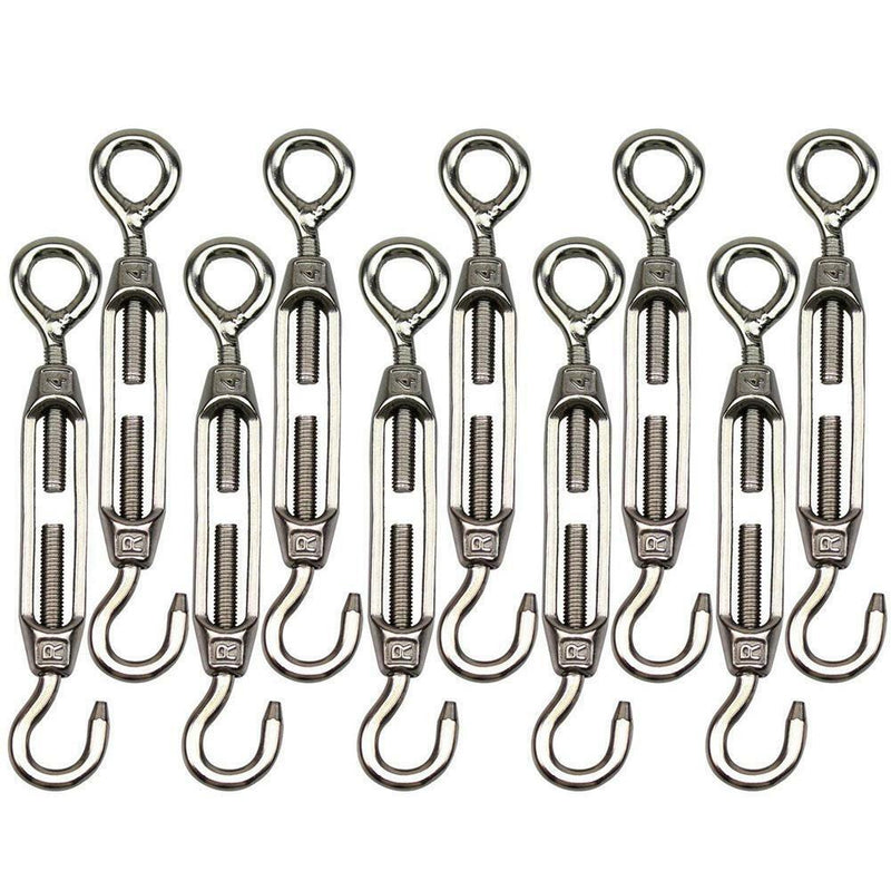 M4 Stainless Steel 304 Hook & Eye Turnbuckle Rope Tension Screws 30mm