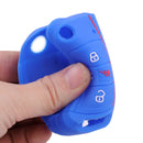 BLUE 4 Button Silicone Remote Key Cover Fob Case fit for VW Golf Polo 2017