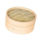 Natural Bamboo Steamer Basket Food Steamer Cooker for Dumpling Dim Sum 18cm