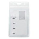 5X( Vertical Clear Plastic ID Badge Card Holder w Neck Strap 2 Pcs U9M1)