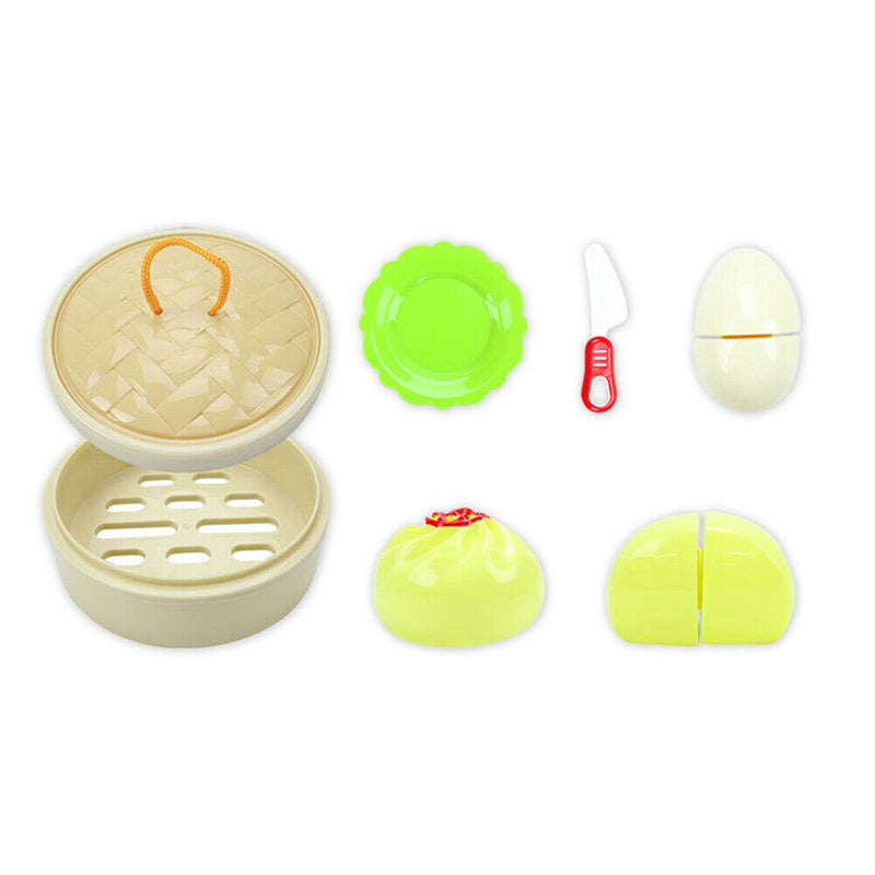 6 Pieces Simulation Food Steamer Set Kids Cooking Kitchen Pretend Play Toys