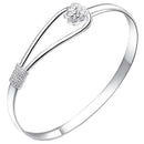 GroÃŸe Frauen Armband Versilbert Kreis Rose Manschette Armreif Schmuck  X**Rlj