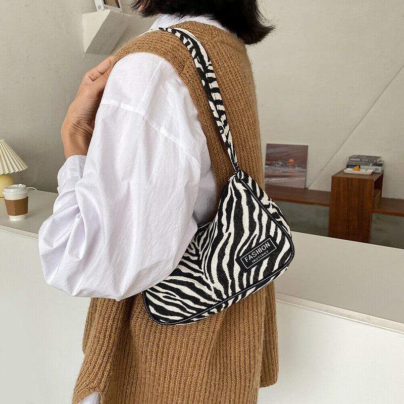 Animal Pattern Women Underarm Shoulder Bag Women Travel Handbags (Zebra)