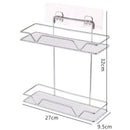 Double Layer Bathroom Organizer Stainless Steel Storage Shelf Kitchen Bathr