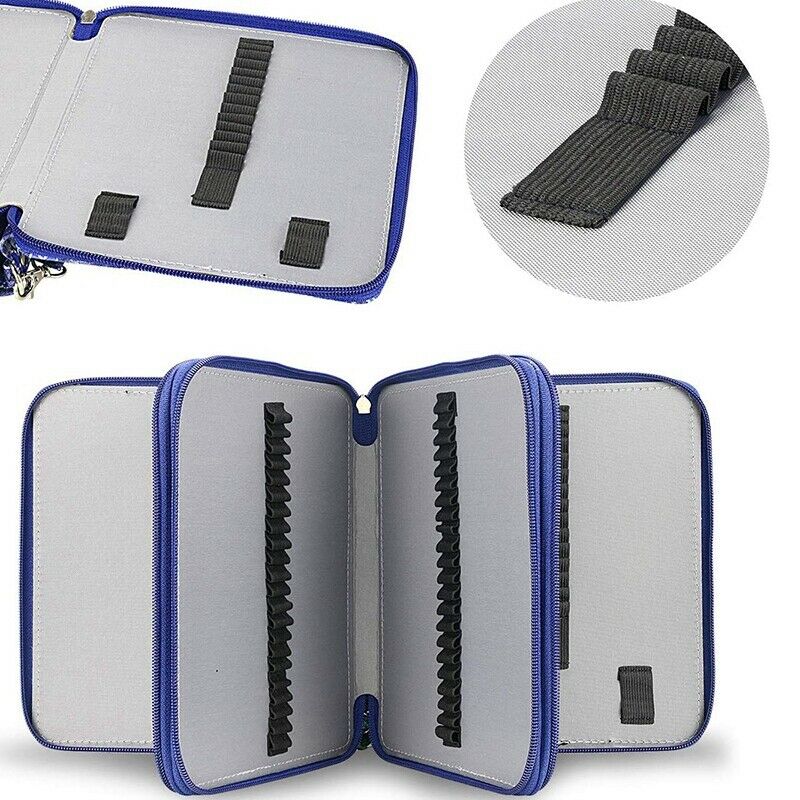 120 Slots Colored Pencil Case Oxford Fabric Pen Case with Compartments Penc