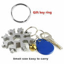 18 In 1 Stainless Multi-Tool Portable Snowflake Shape Key Chain Screwdriver---UK