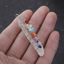 Quartz Crystal Point Healing Stone Pendulum Reiki 7 Chakra Natural Pendant Gifts