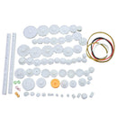 80Pcs Plastic DIY Robot Gear Set Single Double Layer Shaft Sleev Axle Crown R3P1