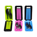 3pc Food Grade Folding Tableware Set Combination Spoon Chopsticks Fork Quality