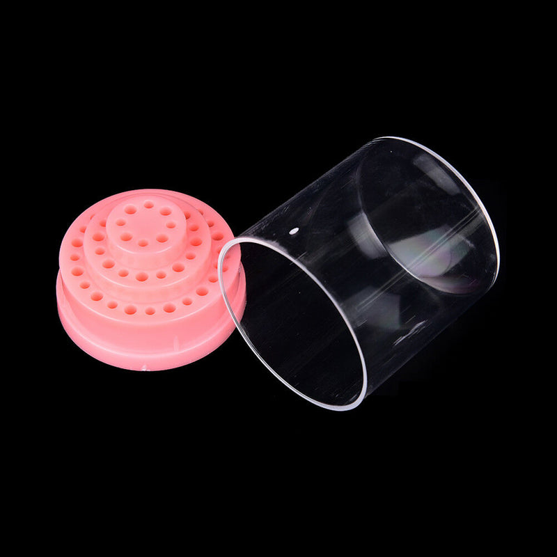 48Hole Pink Organizer Manicure Storage Box Displayer Nail Drill Bit Holder Gw