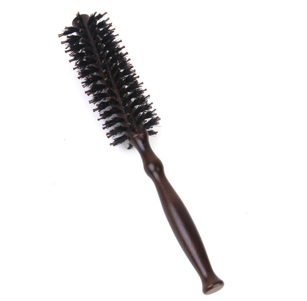 Wood Handle Hairdressing Bristle Curling Round Hair Comb Brush Hairbrush