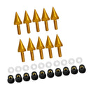 10x M5 Aluminium Alloy Motorcycle Windscreen Bolts Screws Nut Kit Golden