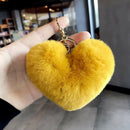 5 Pcs Cute Heart Pompom Keychain Women Bag Cars Simple Fluffy Key Chain Key X6M3