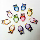 50pcs Owl Wooden Buttons Flatback Embellishments for Scrapbooking Sewing DIY
