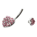 Stainless Steel Heart Belly Navel Belly Bar Ring Pink HOT B6Z4