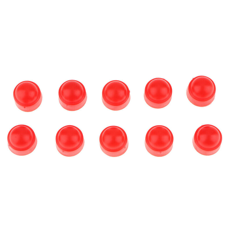 10Pcs Red Plastic Dome Hex Bolt Nut Protection Caps Cover M8 13 x 15mm