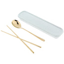 4x Korean Style Spoon Chopsticks Stainless Steel Spoon Chopsticks Flatware