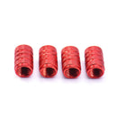 4pcs Red Wheel Tyre Tire Valve Stems Air Dust Cover Screw Caps Car Truck Bike