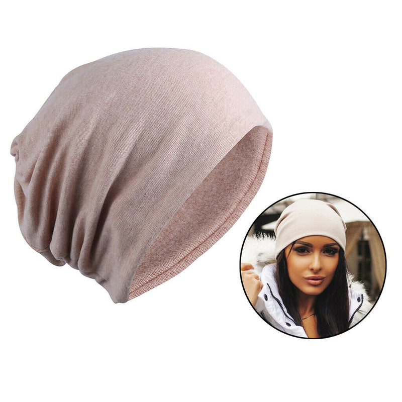 3 Pcs Women's Slouchy Beanie Hat Stretch Solid Chemo Cap Headwear Turban