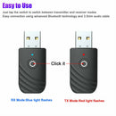 USB Bluetooth 5.0 Audio Receiver Transmitter 3 in 1 Wireless Adapter Dongle Aux