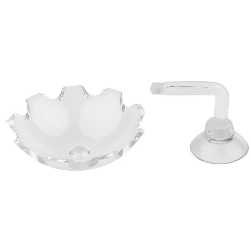 2x Shrimp Feeding Dish Bowl Acrylic Flower Design Aquarium Tray Water Food