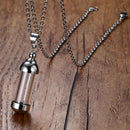 2 Pcs Stainless Steel Glass Openable Container Vial Tube Urn Keepsake