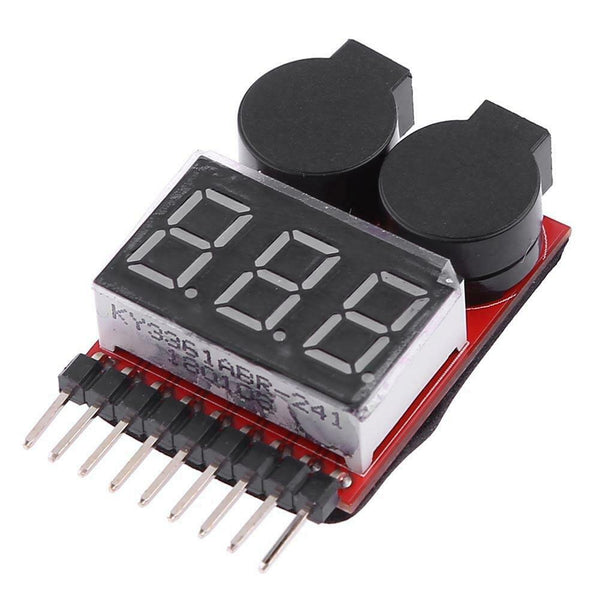 Lipo Li-ion Battery Low Voltage Alarm 1-8S Buzzer LED Indicator Checker Te A#S