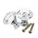 10Pcs Crystal Glass Cabinet Knob Diamond Shape 30mm Drawer Cupboard Handle Nw