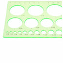 Green Plastic Students Rectangle Shape Drawing Circle Template Ruler
