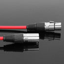 1m XLR 3Pin Cable Male to Female Shielded Microphone Wire Cord (Red) A