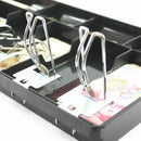 9 Grids Coin Money Plastic Storage Box Bill Cash Tray Organizer With Metal Clips