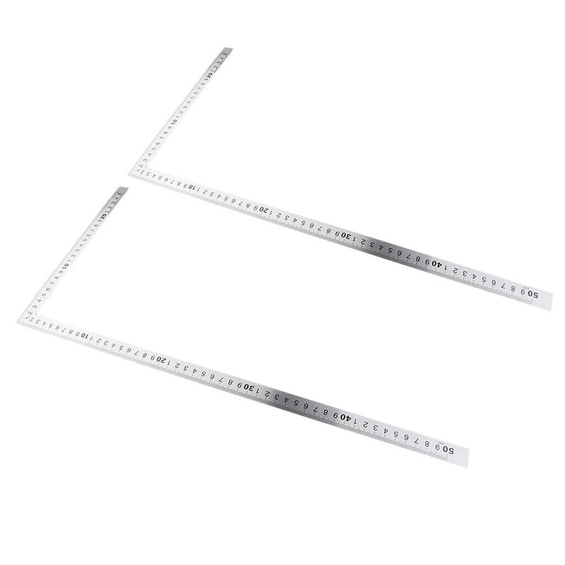 2 Pieces L-Square Stainless Steel Measure Ruler Engineer Carpenter Woodwork