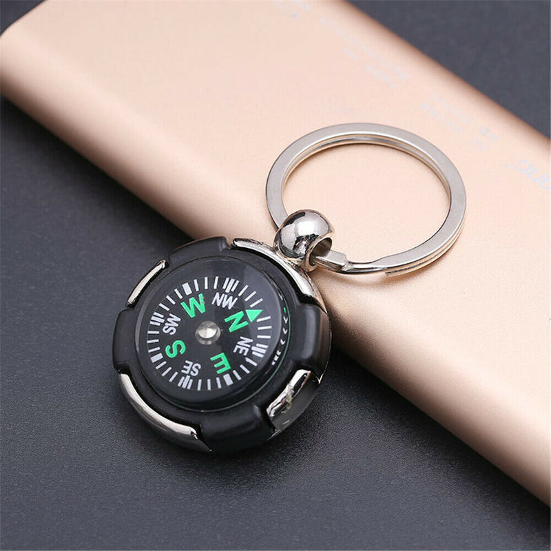 Acrylic Snap Compass Keychain Car Key Ring key Chain Survival Hiking Camp Tool