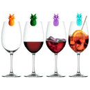 6x Silicone Wine Glass Marker pineapple Design Drink Charms Label Mark JR
