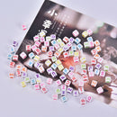Mixed 6mm Acrylic Beads 100pc Square Alphabet Letter Charms DIY Jewelry MakinME