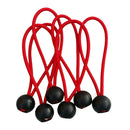 6pcs 6" BALL BUNGEE CORD Tarp High Elastic Tie Down Canopy Fastening Loops Red