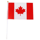 Hand Waving Canada National Flags Plastic Poles 21 x 14cm Pack of 12