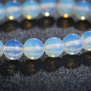 8mm Round Crystal Moonstone Natural Stone Stretched Beaded Bracelet for Women ME