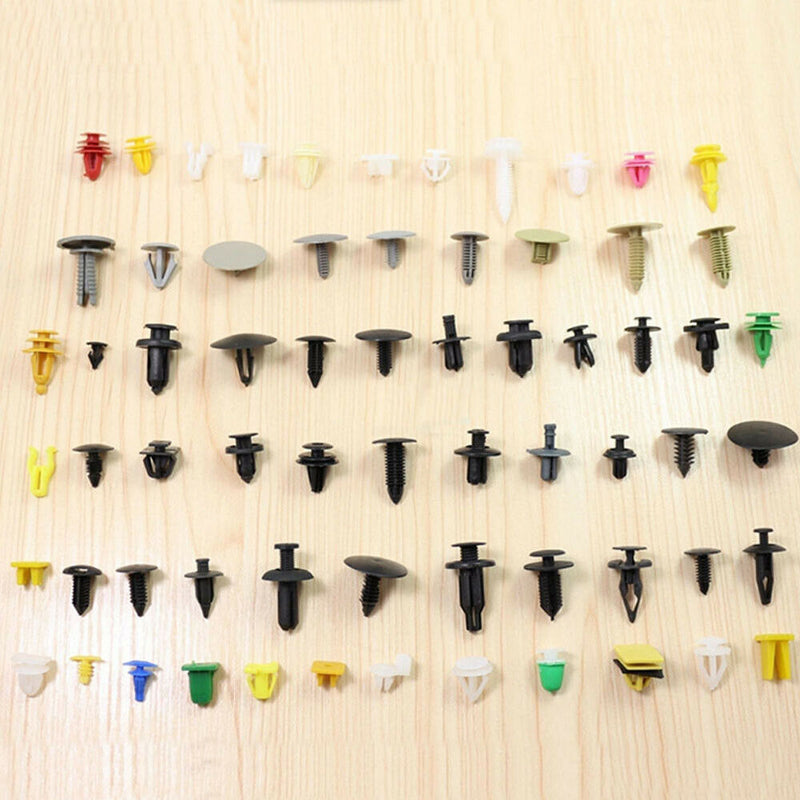 200pc/pack Car Auto Various Plastic Rivet Fasteners Push Pin Bumper Fender Panel